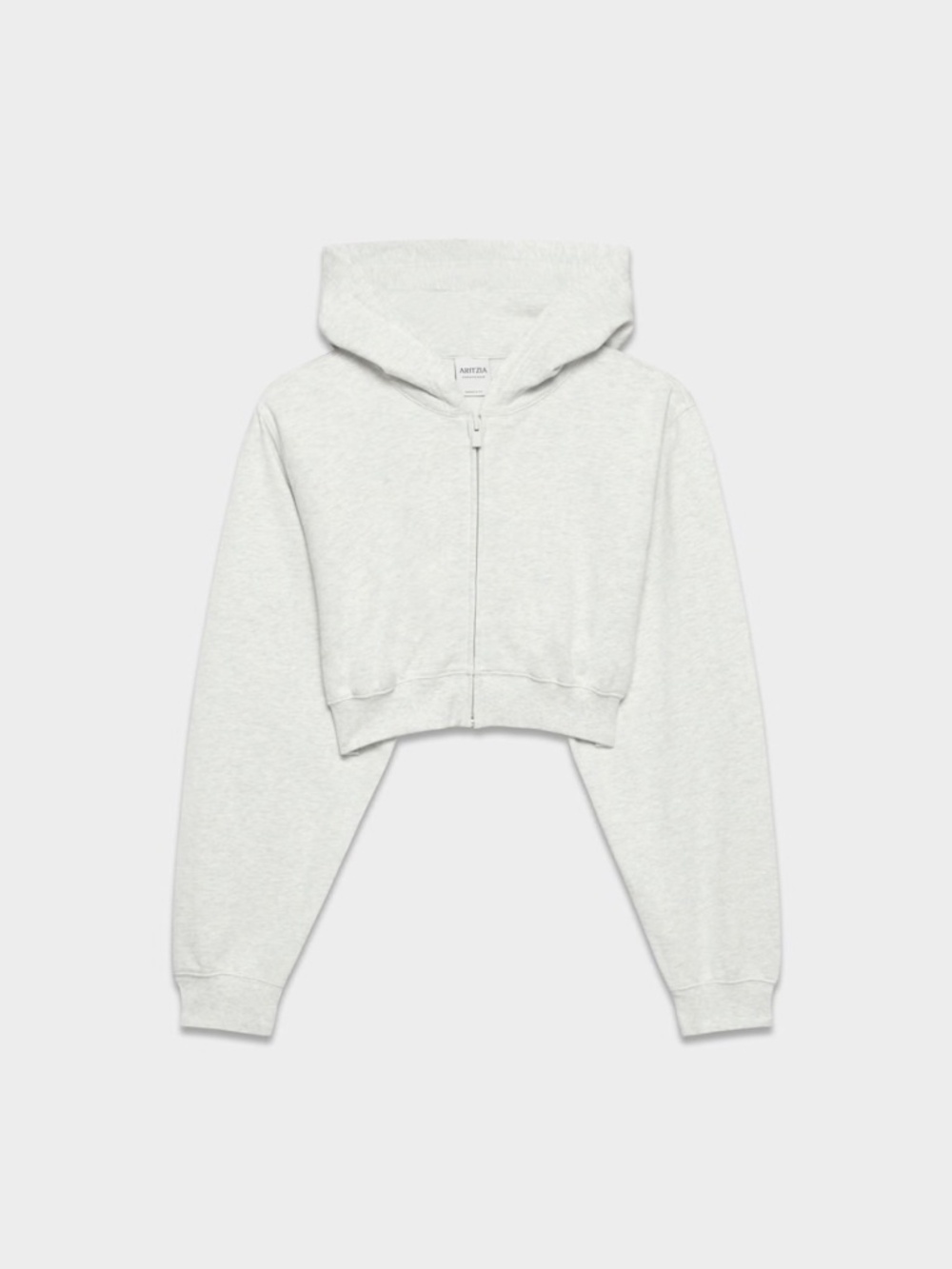 Aritzia Terry Sweatfleece Perfect Crop Zip Hoodie
